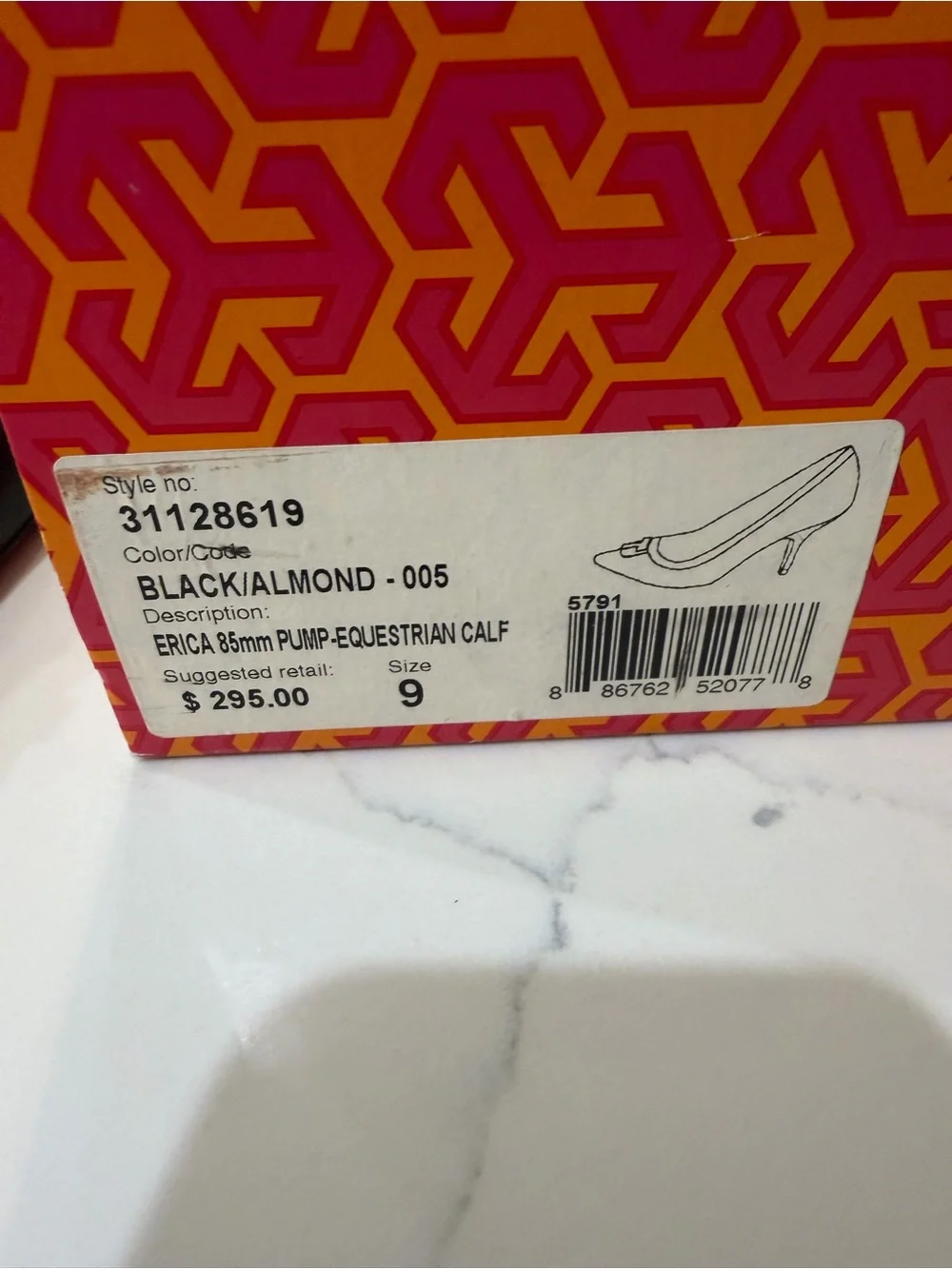 Tory Burch Black & Brown Pointed Toe Logo Pumps